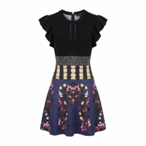 Evening Flare Multiprinted Dress - 36