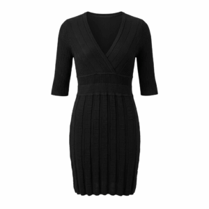 Black Knitted Fit Dress - 36