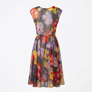 Silk Midi A-Line Dress - 36