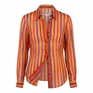 See Through Stripes Fit Blouse - 38
