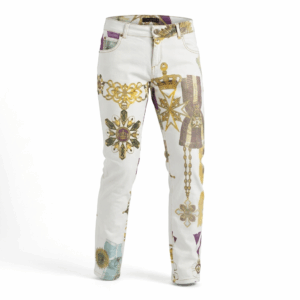 Printed Low Waist Jeans - 38